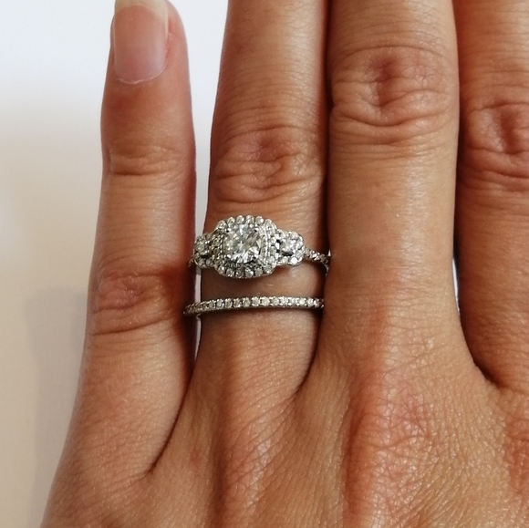 Jewelry - Set of 2 Sterling Silver & CZ Rings Size 7